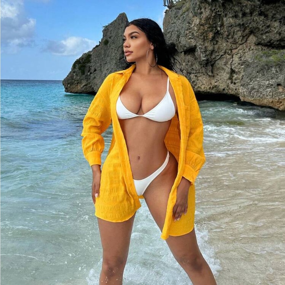 Beach oversized long sleeve shirt